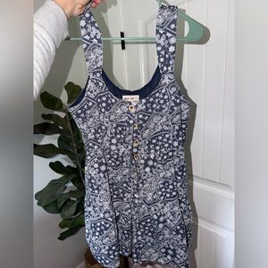 Blue and White Patterned Dress